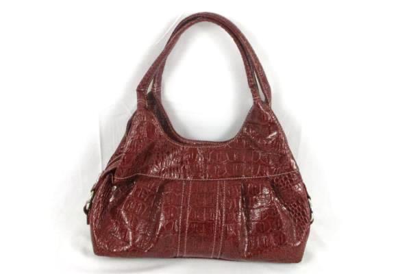 GNW Red Zippered Handbag With Built in Card Holder