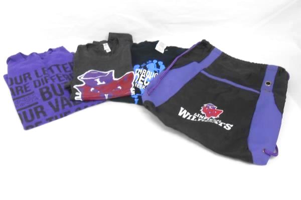 Lot 4 Linfield College Gear Sz S Greek Life Week Wildcats Drawstring Backpack