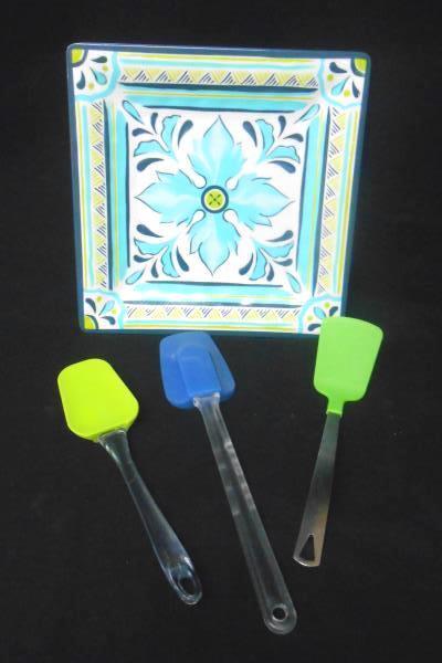 Lot of Blue Green Kitchen Ware Square Platter Apple Cutter Grater Ice Cube Trays