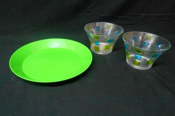 Lot of Blue Green Kitchen Ware Square Platter Apple Cutter Grater Ice Cube Trays