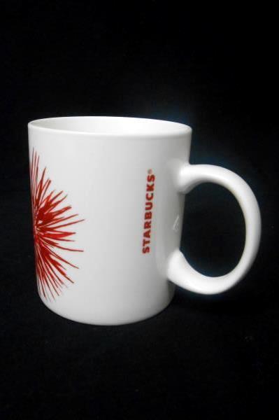 2014 Starbucks Red Splash Coffee Tea Mug Cup 12 fl oz