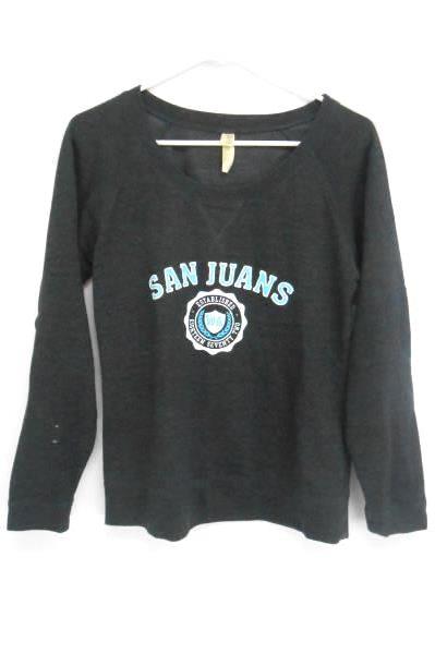 Lot of 2 Charcoal San Juans Pullover Sweatshirt Gray Hanes Sweatpants Women's S
