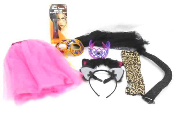 Lot of Girl Halloween Costume Accessory Pieces Makeup Wings Cat Ears Crowns More