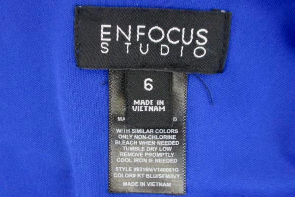 En Focus Studio Women's Sleeveless Blue Green White Dress Size 6