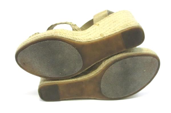 Skechers Wedge Heel Sandals Elastic Beige Natural Women's Sz US 9 EUR 39