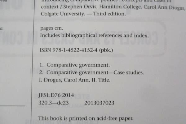 Introducing Comparative Politics Concepts And Case In Context 3rd Ed. Textbook