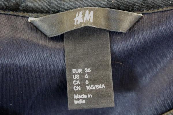 Women's Dark Blue Black Long Sleeve Scoop Neck Blouse Shirt By H&M Size 6