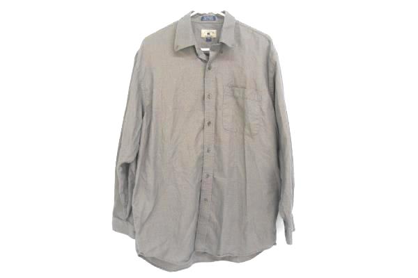 Cutter & Buck Men's Blue Woven Dress Shirt Button Up Embroidered Cotton Size L