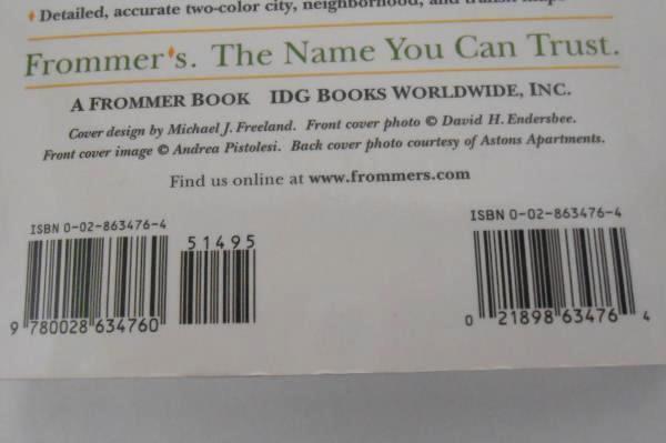 Lot Of 2 London Trip Books- Frommer's Directory & London From $85 A Day