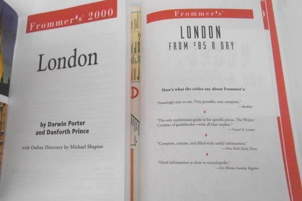 Lot Of 2 London Trip Books- Frommer's Directory & London From $85 A Day