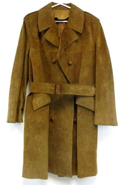 1970's 80's Rare Trench Coat Herman Phillips Loewe Leather Satin Lining 52