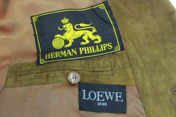 1970's 80's Rare Trench Coat Herman Phillips Loewe Leather Satin Lining 52
