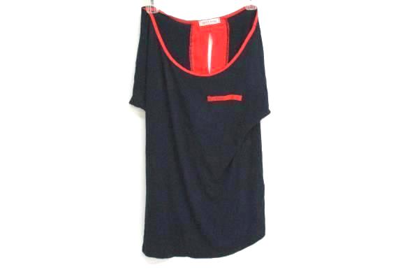 French Pastry 2 Color Blouse Keyhole Stripe Detail Back Business Casual Womens M