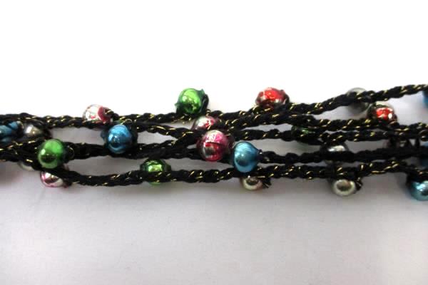 Crochet Christmas Necklace with Vintage Mini Colorful Ornaments