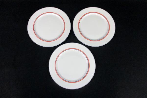 Set of 3 Villeroy & Boch Dinner Plates Carrousel Blue Orange Bands 10.5"