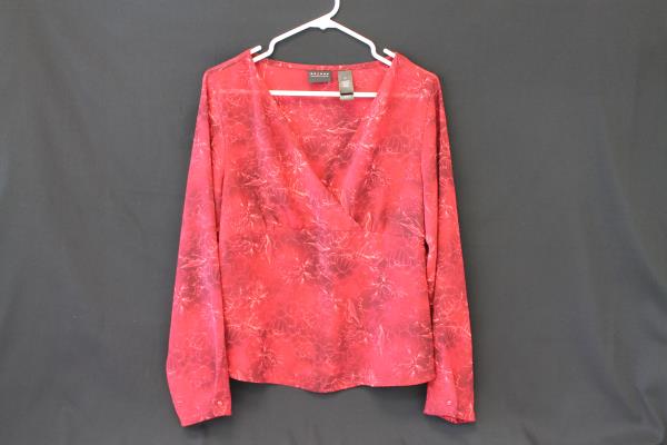 2: Women's Blouse Tops Axcess Liz Claiborne Red Tunic Willi Smith White Shirt 10