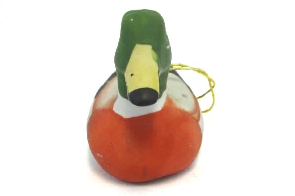 Lot of 2 Vintage Colorful Ceramic & Terracotta Duck Ornaments