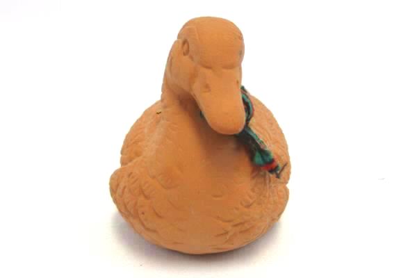 Lot of 2 Vintage Colorful Ceramic & Terracotta Duck Ornaments