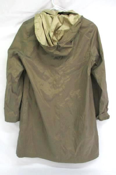Vintage Gallery Taupe Trench Coat Lined Detachable Hood Snap Button Women's Sz S