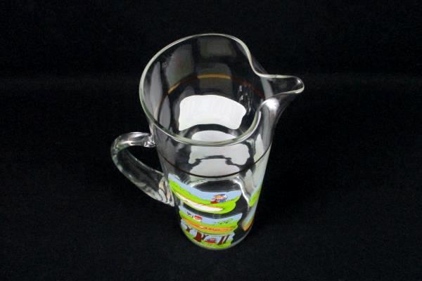 ASHBY GOLF COMICS VINTAGE 1970's Gold Trimmed Heavy Glass Pitcher Fun Rare