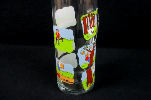 ASHBY GOLF COMICS VINTAGE 1970's Gold Trimmed Heavy Glass Pitcher Fun Rare