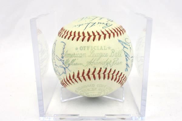 1957 Kansas City Athletics Team Autographed 27 Signatures Signed Baseball No COA
