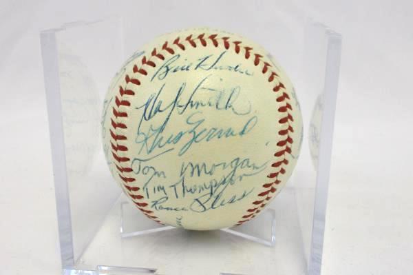 1957 Kansas City Athletics Team Autographed 27 Signatures Signed Baseball No COA