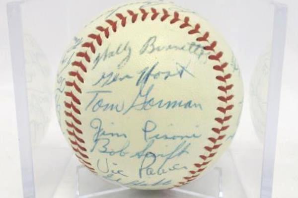 1957 Kansas City Athletics Team Autographed 27 Signatures Signed Baseball No COA