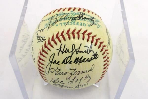 1956 KC Athletics Team Autographed 28 Signatures Signed Baseball No COA