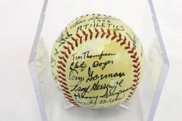 1956 KC Athletics Team Autographed 28 Signatures Signed Baseball No COA
