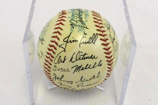 1956 KC Athletics Team Autographed 28 Signatures Signed Baseball No COA