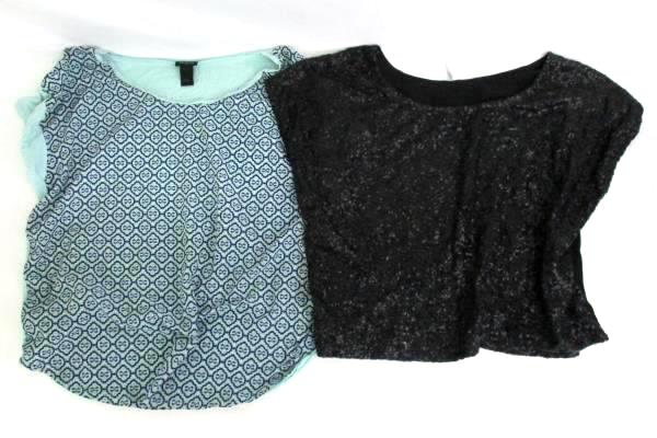 Lot of 2 Women's Tops Size XL Ann Taylor Sequined Xhilaration Short Sleeved