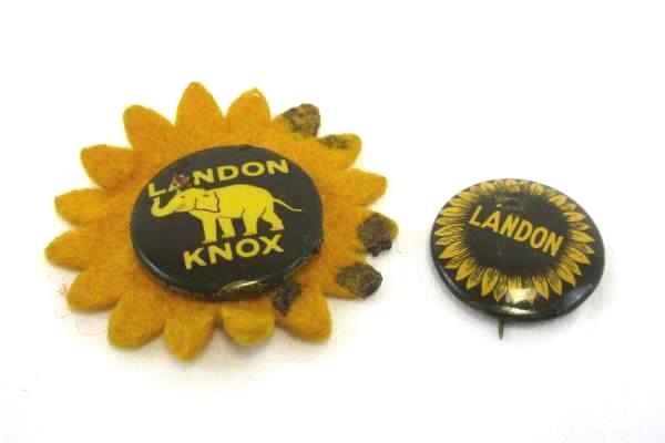 Lot of 2 RARE Vintage Landon & Knox Young Republican Pinback - Bastian Brothers