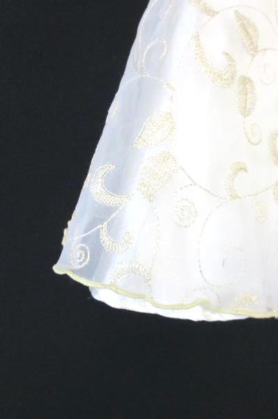 Youngland Special Occasion Cream Gold Embroidered Overlay Bow Dress Toddler 24M