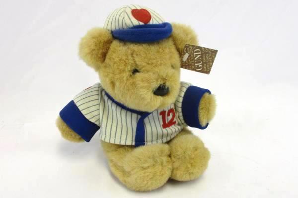 Vintage 1984 Gund Stuffed Bear Baseball Uniform and Cap Gundtown Huggers 2129
