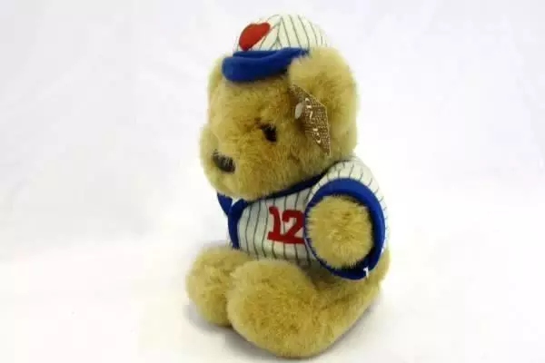 Vintage 1984 Gund Stuffed Bear Baseball Uniform and Cap Gundtown Huggers 2129