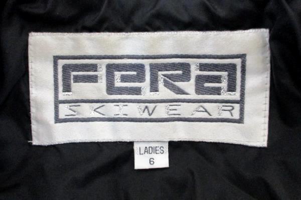 Women's Fera Skiwear Insulated Ski Jacket Bronze Black Faux Fur Size 6 Vintage