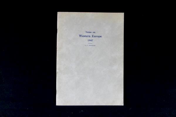 Vintage "Notes on Western Europe 1947" by E.C. Johnson Printed in the USA