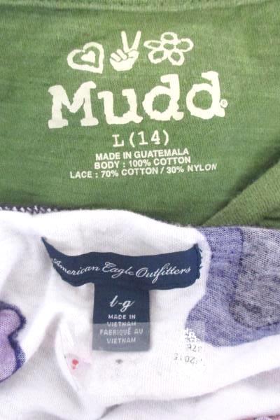 Lot of 2 Girls Junior Tops In Size Large Mudd American Eagle outfitters