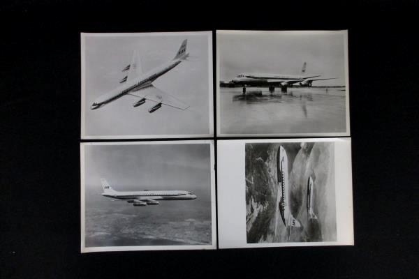 Lot of 4 Vintage B&W Photos Scandinavian Airlines System SAS Airplanes