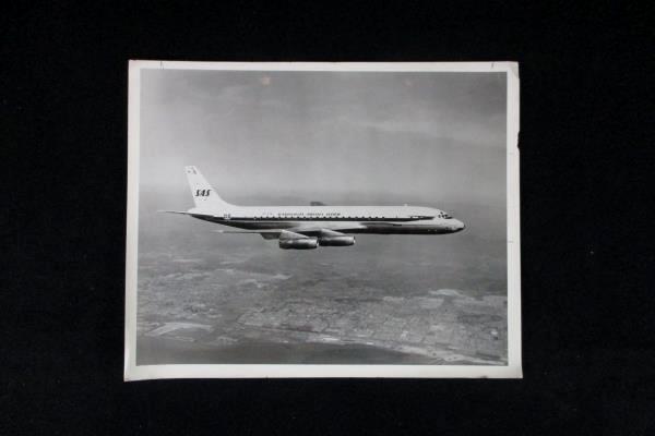 Lot of 4 Vintage B&W Photos Scandinavian Airlines System SAS Airplanes