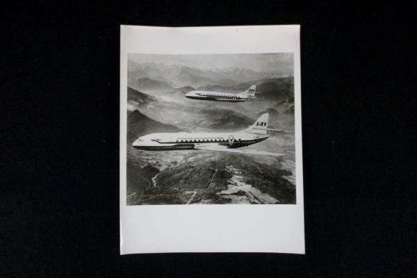 Lot of 4 Vintage B&W Photos Scandinavian Airlines System SAS Airplanes