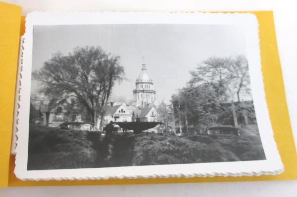 VTG Black & White Photo Album Prints Kodak Illinois State Capital Abe Lincoln
