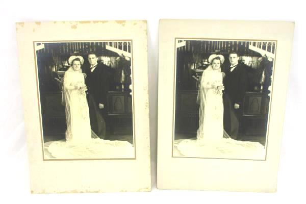 Lot Black White Photos on Cardboard Photographs Early 1900s Wedding Bride Groom