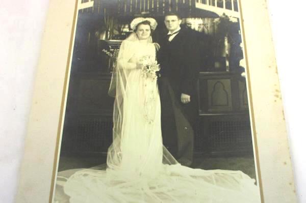 Lot Black White Photos on Cardboard Photographs Early 1900s Wedding Bride Groom