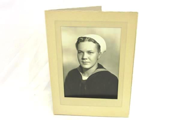 Vintage Professional Photograph Cardboard Folder 1900s Navy Man Rochester NY
