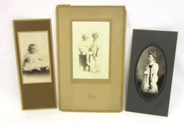 Vintage Lot Professional Photographs on Cardboard 1900s Children Women Tacoma WA