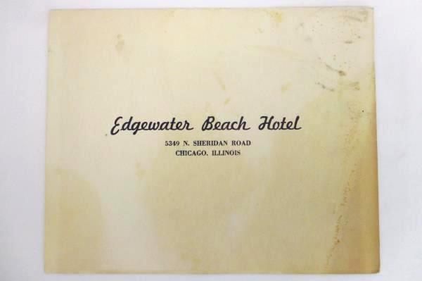 Vintage Black & White Group Photo in Folder Edgewater Beach Hotel Chicago