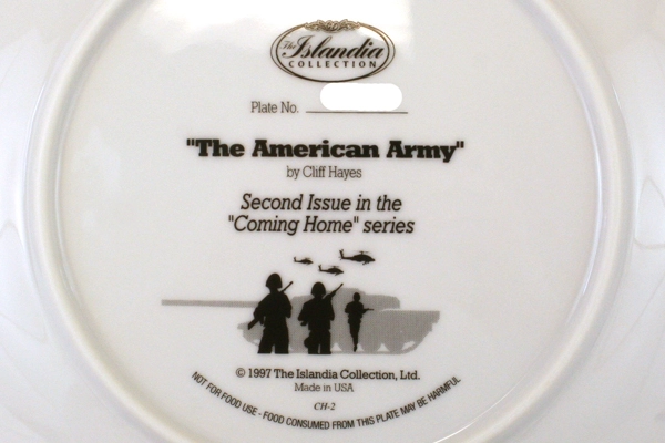 Cliff Hayes U.S. ARMY Coming Home PLATE New RETIRED