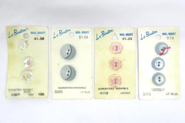 4 Packages Of Vintage Le Bouton Buttons Assorted Colors